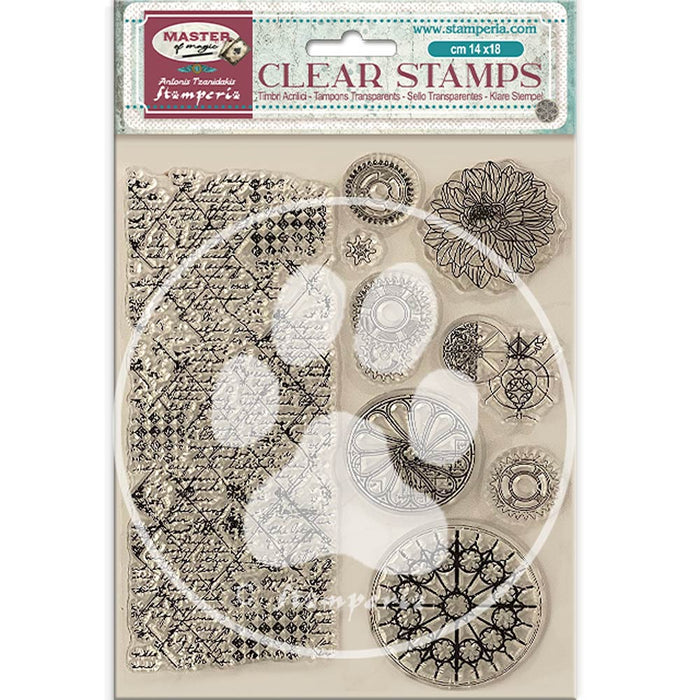 WTK212 Clear Stamp 14 x 18 Master of Magic Border and Circle