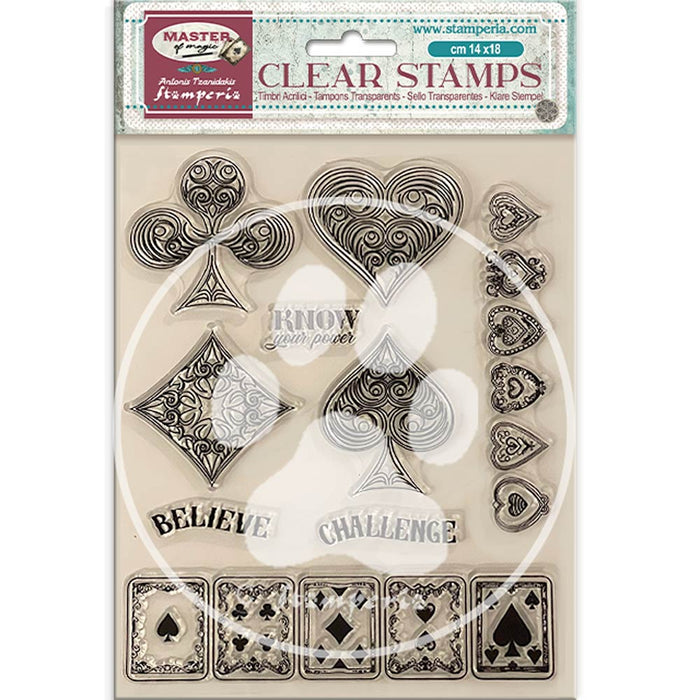 WTK213 Clear Stamp 14 x 18 Master of Magic Playing Cards
