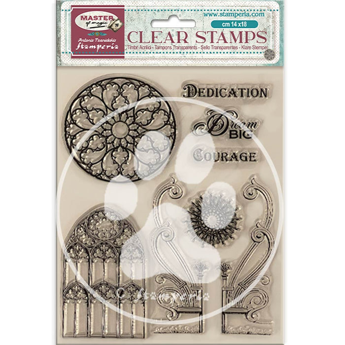 WTK215 Clear Stamp 14 x 18 Master of Magic Gothic Elements