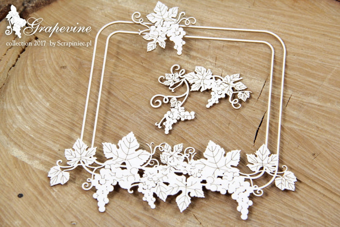 4487 Decorative Chips 12.5x14cm Grapevine Rectangle Frame 01