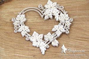 4635 Decorative Chips 12x12cm Grapevine 2 Layers Heart Frame