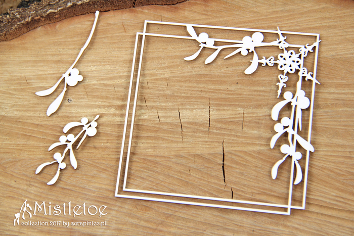 4820 Decorative Chips 9.5x9.5cm Mistletoe Square Frame