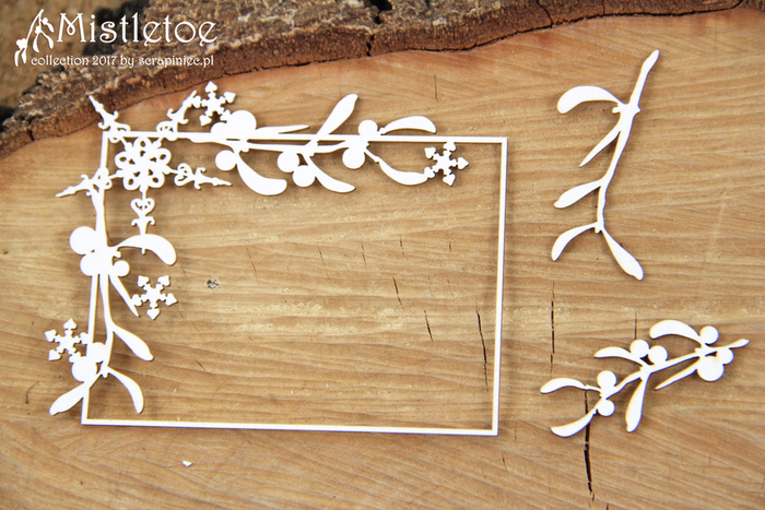 4821 Decorative Chips 9.5x7.5cm Mistletoe Rectangle Frame