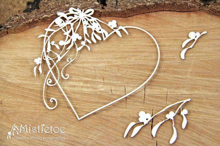 4822 Decorative Chips 9.5x9.5cm Mistletoe Heart