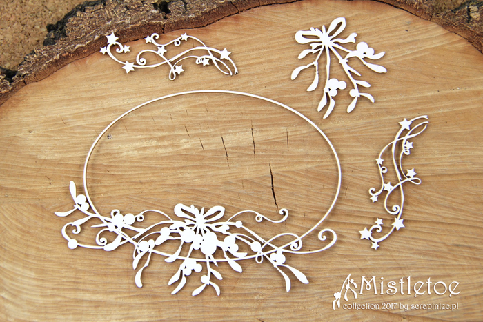4827 Decorative Chips 14x14cm Mistletoe Big Oval Frame