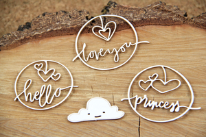 4951 Decorative Chips 10x10cm Clouded Hearts Princess