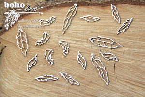 5142 Decorative Chips 9.5x9.5cm Boho Love Feathers