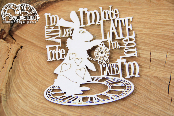 5380  Decorative Chips 9.5x9.5cm Wonderland I'm Late