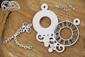 5384  Decorative Chips 9.5x9.5cm Wonderland Clock On a Chain