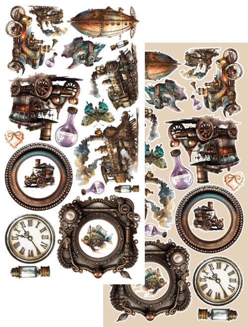 Steampunk Found Object Collage – 12 Mini Canvases in One