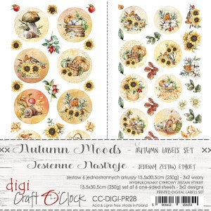 Autumn Moods Digital Labels Set 6 x 12