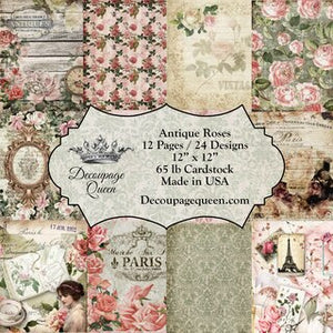 DQSB-0006 Paper Pad (12"x12") Antique Roses