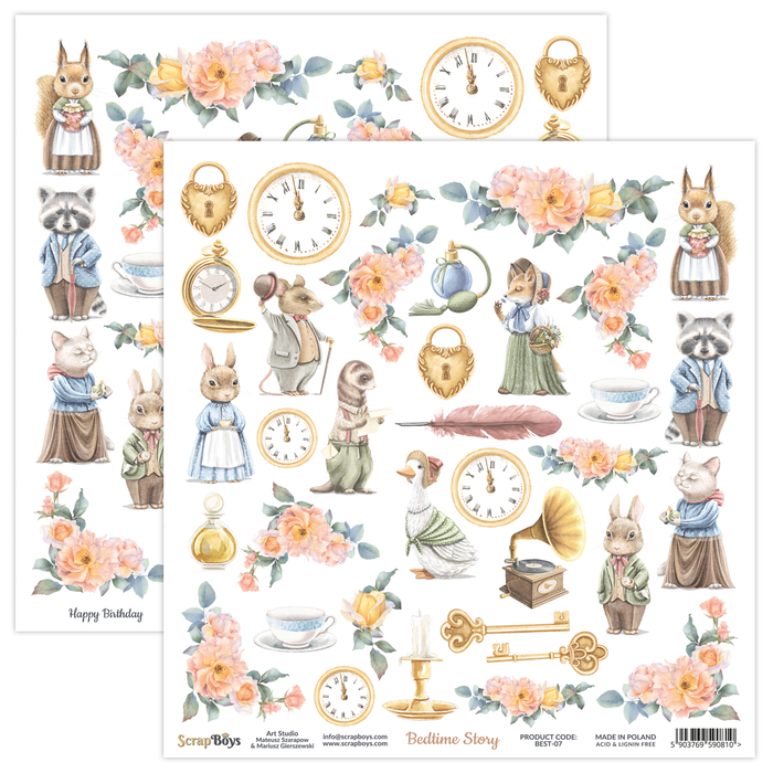 Papers　07　Bedtime　Double　Sided　12　12　x　–　Miniature　Luxuries　Story　Elements
