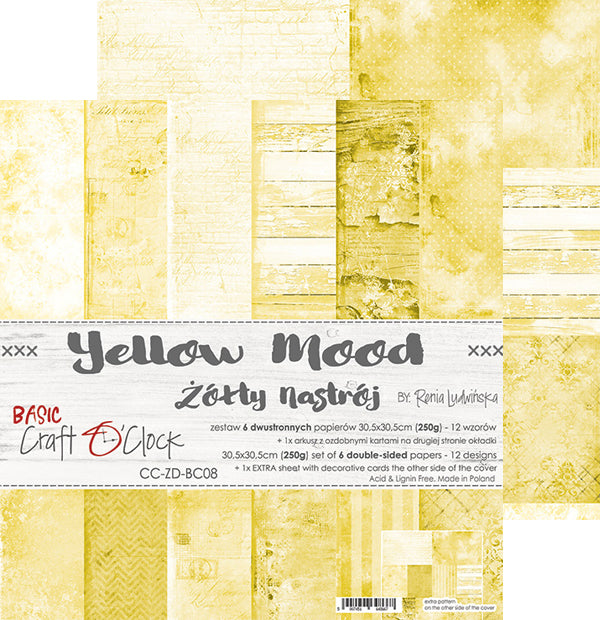 Basic Yellow Mood 12 x 12 Double Sided Mixed Media