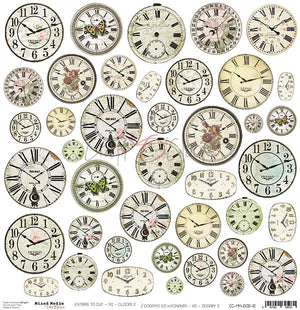 Clocks XII Extras to Cut 12 x 12 Single Sided