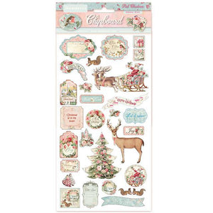 DFLCB06 Chipboard 15 x 30 Pink Christmas