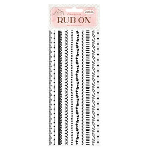 DFLRB01 Rub On Film 4x8.5" Create Happiness Border Black