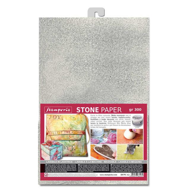 DFPCA4S Stone paper Size A4 Silver Washable 300 Gr.