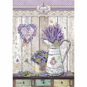 DFSA4365 Rice Paper A4 Provence Shabby Watering Cans