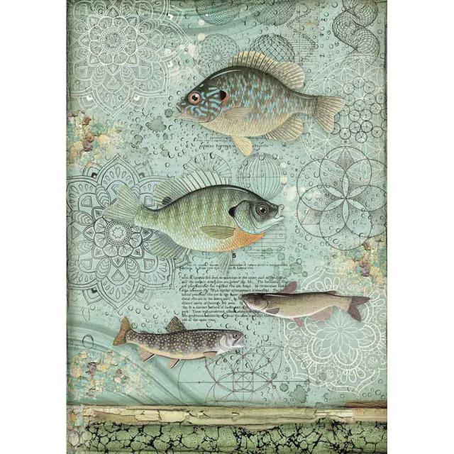 DFSA4428 Rice Paper A4 Forest Fish