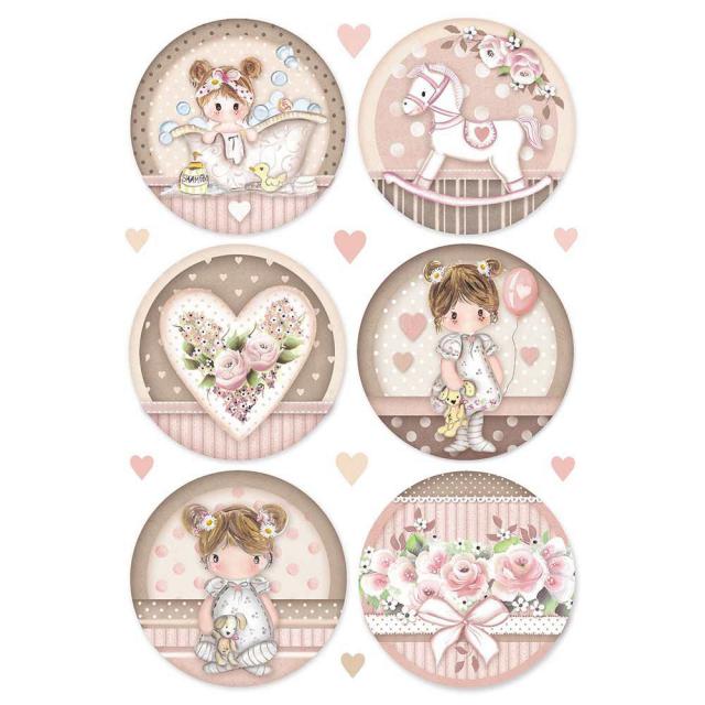 DFSA4451 Rice Paper A4 Little Girl Round