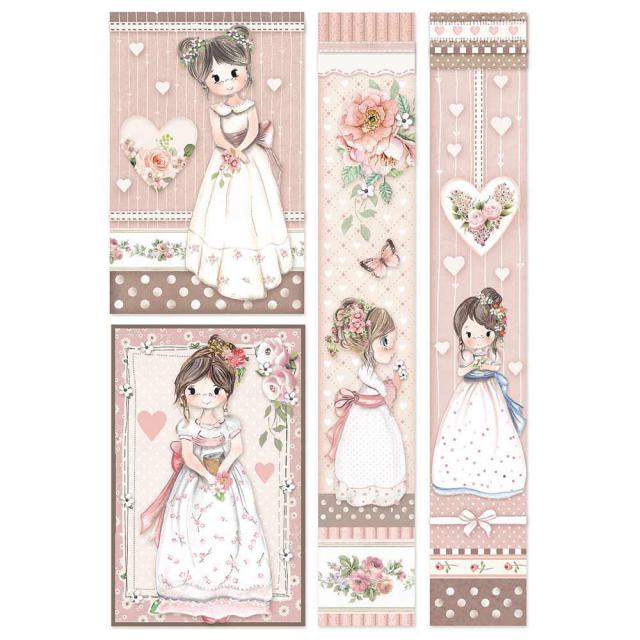 DFSA4452 Rice Paper A4 Little Girl Frames