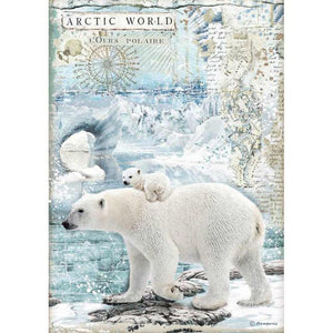 DFSA4478 Rice Paper A4 Arctic World Polar Bears