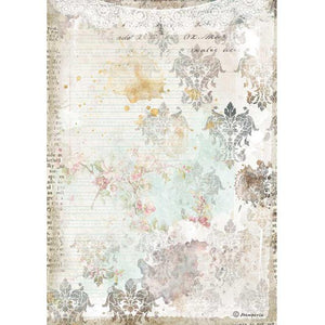 DFSA4556 Rice Paper A4 Romantic Journal Texture with Lace