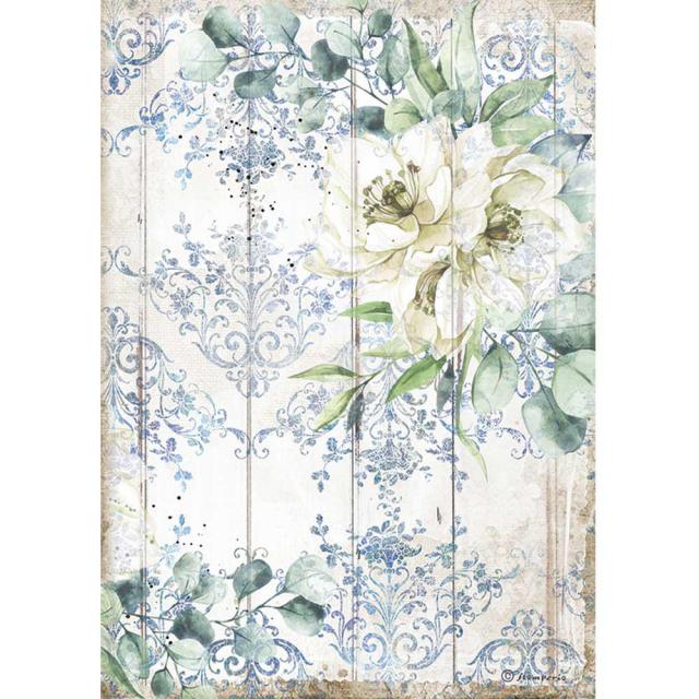 DFSA4561 Rice Paper A4 Romantic Sea Dream White Flower