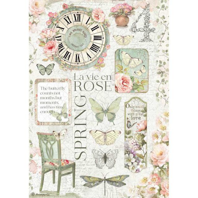 DFSA4619 Rice Paper A4 La Vie En Rose