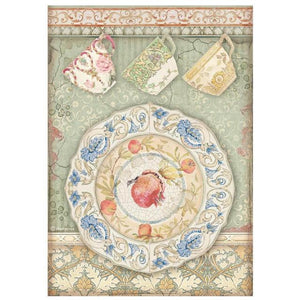 DFSA4657 Rice Paper A4 Casa Granada Plate and Cups