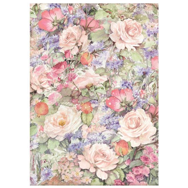 DFSA4660 Rice Paper A4 Casa Granada Flowers