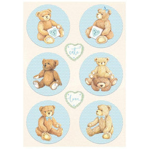 DFSA4677 Rice Paper A4 DayDream Rounds Bear Blue