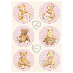 DFSA4678 Rice Paper A4 DayDream Rounds Bear Pink