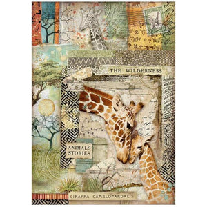 DFSA4685 Rice Paper A4 Savana Giraffe