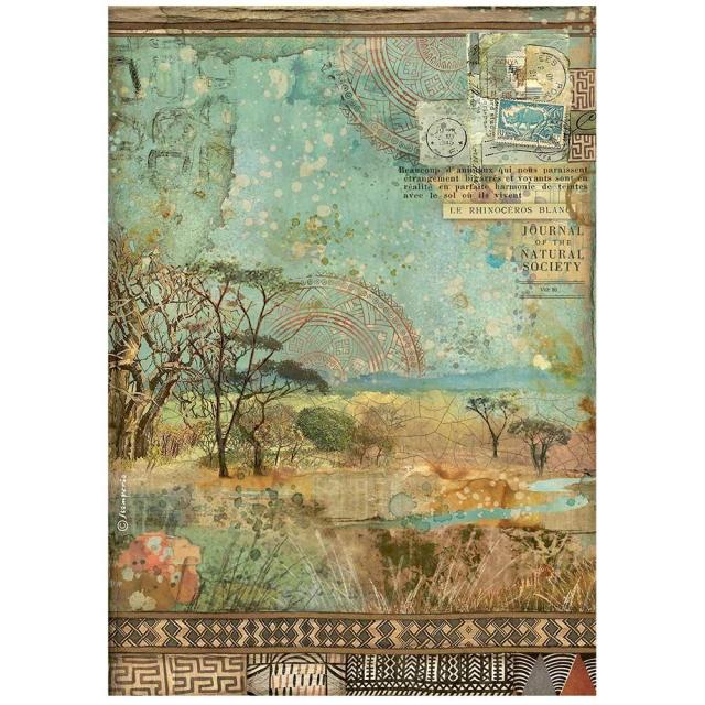 DFSA4686 Rice Paper A4 Savana Tree