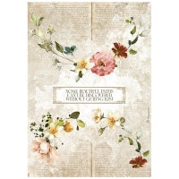 DFSA4690 Rice Paper A4 Romantic Garden of Promises Garlands