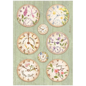 DFSA4743 Rice Paper A4 Create Happiness Welcome Home Clocks