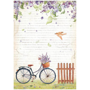 DFSA4744 Rice Paper A4 Create Happiness Welcome Home Bicycle