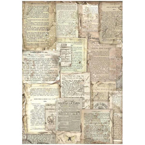 DFSA4758 Rice Paper A4 Vintage Library Book Pages