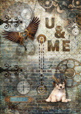 DQRP-0345 Rice Paper A4 Steampunk Dog