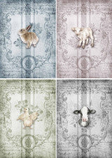 DQRP-0427 Rice Paper A4 Spring Animals 4 Pack