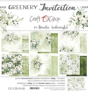 Greenery Invitation 12 x 12 Double Sided