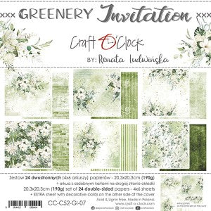 Greenery Invitation 8 x 8 Double Sided