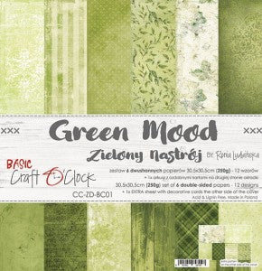 Basic Green Mood 12 x 12 Double Sided Mixed Media