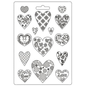 K3PTA4501 Soft Maxi Mold Christmas Patchwork Hearts