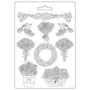 K3PTA4527 Soft Maxi Mold Provence Garlands and Bouquets