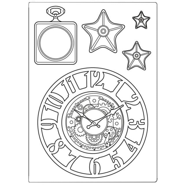 KACM07 Silicone Mold A5 Sir Vagabond Clocks and Stars