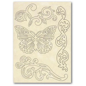 KLSP025 Wooden Frame A5 Butterfly and Bordure
