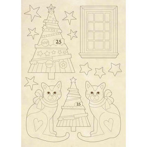 KLSP062 Wooden Frame A5 Trees and Cats
